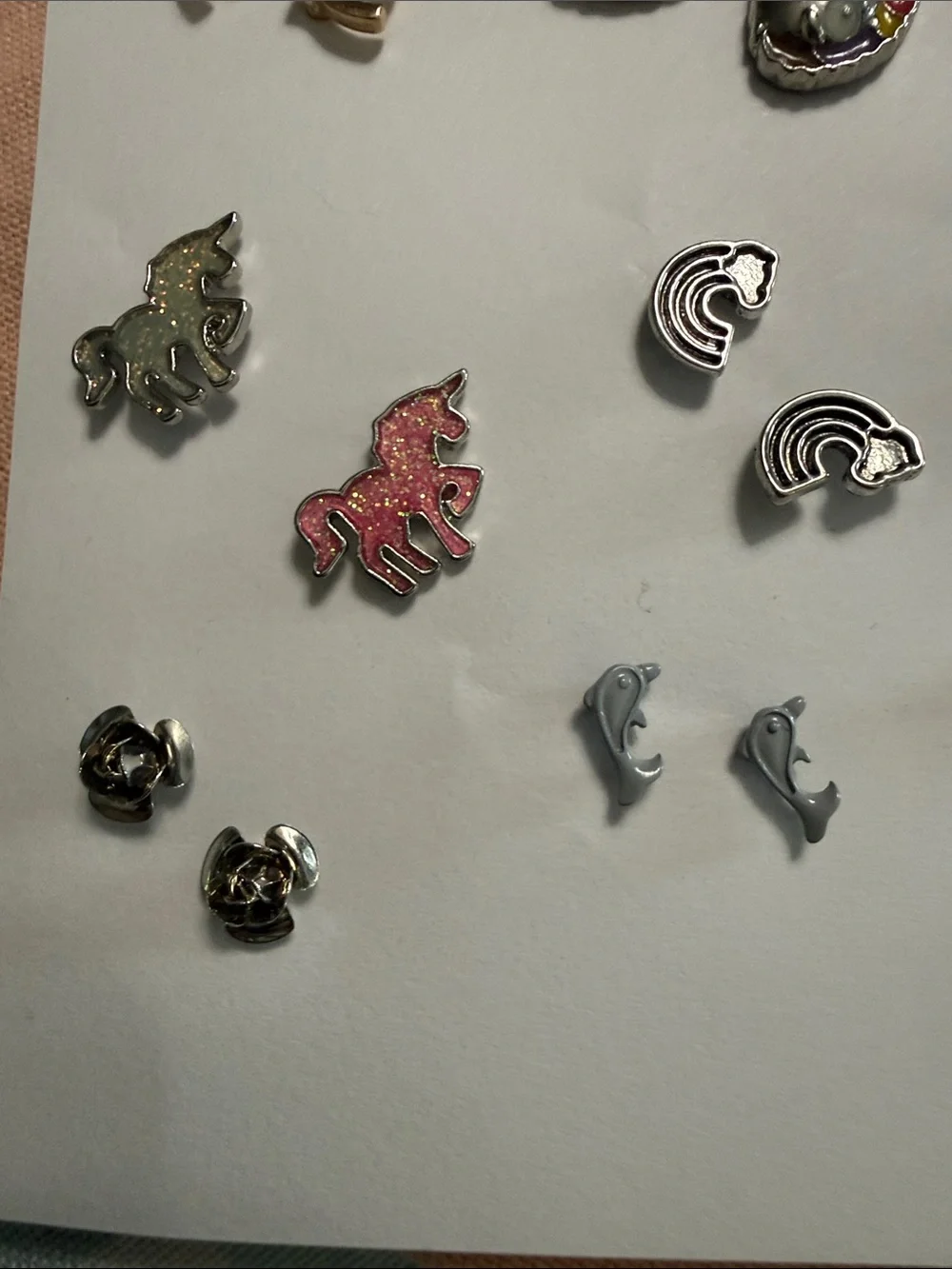 Assorted Small Pet Accessory Earrings - Green, Blue, Pink, Silver, Gold